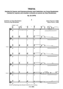 Tristia für Sopran und Kammerorchester op. 22 von Jelena Firssowa 