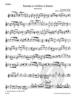 Sonate in g-Moll von Guiseppe Tartini für Violine und Basso continuo - 'Teufelstriller' im Alle Noten Shop kaufen