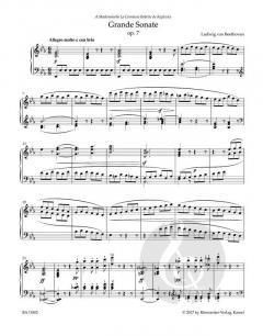 Grande Sonate in Es op. 7 von Ludwig van Beethoven für Klavier im Alle Noten Shop kaufen