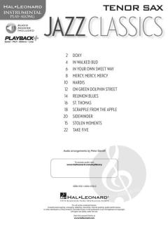 Jazz Classics - Instrumental Play-Along for Tenor Sax 