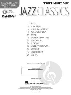 Jazz Classics - Instrumental Play-Along for Trombone 