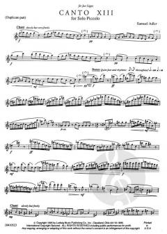 Canto XIII von Samuel Adler 