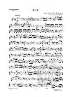 6 kleine Duos op. 48 von Ignaz Pleyel für 2 Violinen im Alle Noten Shop kaufen