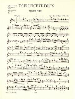 3 Leichte Duos von Ignaz Pleyel für 2 Violinen im Alle Noten Shop kaufen