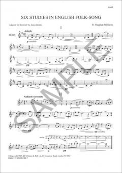 Six Studies In English Folk-Song von Ralph Vaughan Williams für Horn (Einzelstimme)