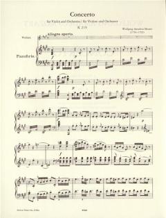 Konzert Nr. 5 A-Dur KV 219 von Wolfgang Amadeus Mozart für Violine und Orchester im Alle Noten Shop kaufen