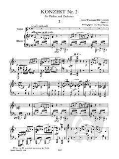 Konzert Nr. 2 d-moll op. 22 von Henryk Wieniawski für Violine und Orchester im Alle Noten Shop kaufen - EP3296