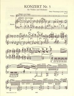 Konzert Nr. 5 a-Moll op. 37 von Henri Vieuxtemps für Violine und Orchester im Alle Noten Shop kaufen