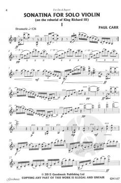 Sonatina For Solo Violin von Paul Carr im Alle Noten Shop kaufen