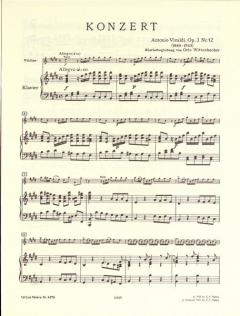 Konzert E-Dur op. 3 Nr. 12, RV 265 von Antonio Vivaldi für Violine und Orchester (aus 'L'estro armonico') im Alle Noten Shop kaufen