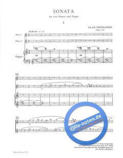 Sonate op. 130 von Alan Hovhaness für 2 Oboen und Orgel im Alle Noten Shop kaufen