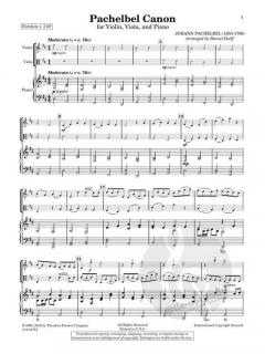 Kanon von Johann Pachelbel für Violine, Viola und Klavier im Alle Noten Shop kaufen