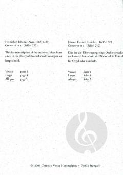 Concerto in a von Johann David Heinichen 
