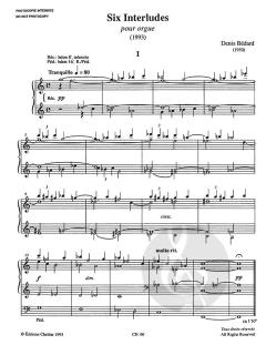 Six Interludes von Denis Bédard 