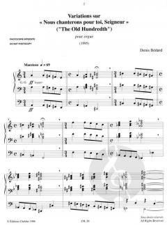 Variations sur 'Nous chanterons pour toi, Seigneur' von Denis Bédard 