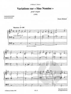 Variations sur 'Sine Nomine' von Denis Bédard 