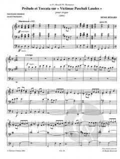Prélude et Toccata sur 'Victimae Paschali Laudes' von Denis Bédard 