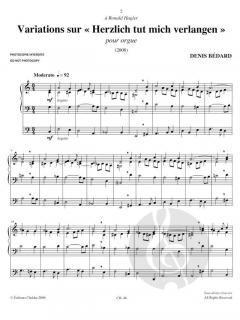 Variations sur 'Herzlich tut mich verlangen' von Denis Bédard 