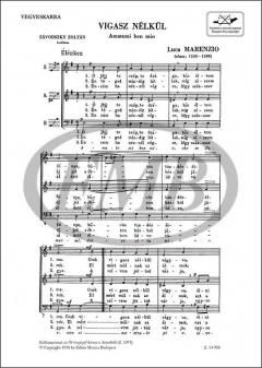 Vigasz nélkül (Luca Marenzio) 