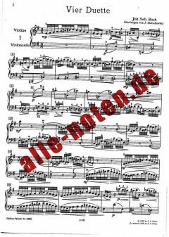 4 Duette für Cello und Violine von Johann Sebastian Bach 