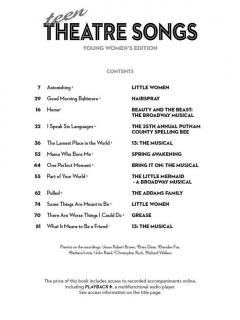 Teen Theatre Songs: Young Women's Edition 