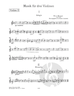 Musik für drei Violinen von Wolfgang Amadeus Mozart im Alle Noten Shop kaufen (Stimmensatz)