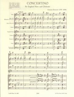 Cor Anglais Concertino in G von Gaetano Donizetti für Englisch Horn und Orchester im Alle Noten Shop kaufen (Partitur)