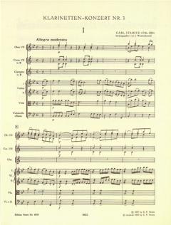 Konzert Nr. 3 B-Dur von Carl Stamitz für Klarinette und Orchester im Alle Noten Shop kaufen (Partitur)