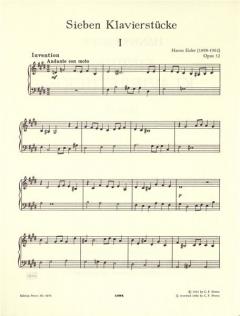 Sieben Klavierstücke op. 32 von Hanns Eisler im Alle Noten Shop kaufen