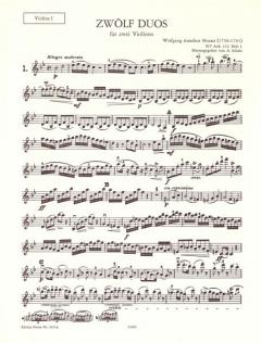 12 Duos Band 1 KV Anh. 152 von Wolfgang Amadeus Mozart 