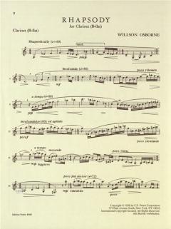 Rhapsodie für Klarinette solo von Willson Osborne 
