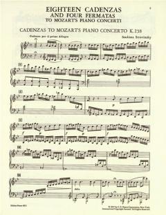 Kadenzen zu Mozart-Konzerten von Soulima Strawinsky 