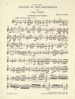 Fantasie in 2 Sätzen von Ross Lee Finney für Violine im Alle Noten Shop kaufen