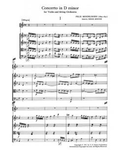 Konzert d-moll von Felix Mendelssohn Bartholdy für Violine und Streicher (1822) im Alle Noten Shop kaufen (Partitur)