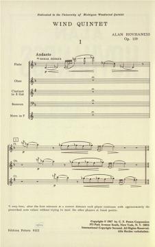 Quintett für Holzbläser op. 159 (Alan Hovhaness) 