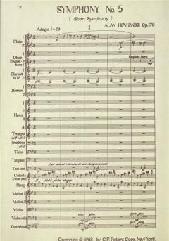 Sinfonie Nr. 5 op. 170 Short Symphony von Alan Hovhaness für Orchester im Alle Noten Shop kaufen
