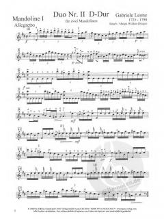 Duo Nr. 2 D-Dur von Gabriele Leone für 2 Mandolinen im Alle Noten Shop kaufen (Stimmensatz)