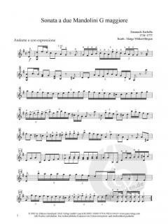 Sonate G-Dur von Emanuele Barbella für 2 Mandolinen im Alle Noten Shop kaufen (Stimmensatz)