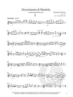 Divertimento di Mandola von Francesco Piccone für Barockmandoline solo im Alle Noten Shop kaufen (Partitur)