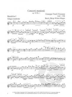 Concerti musicali op. 6 Nr. 1 von Giuseppe Torelli für Zupforchester (wahlweise Barock-Mandolinen-Ensemble) im Alle Noten Shop kaufen (Partitur)