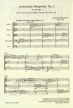Armenian Rhapsody Nr. 3 op. 189 von Alan Hovhaness für Streichorchester im Alle Noten Shop kaufen (Partitur)