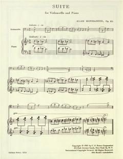 Suite op. 193 von Alan Hovhaness für Violoncello und Klavier im Alle Noten Shop kaufen