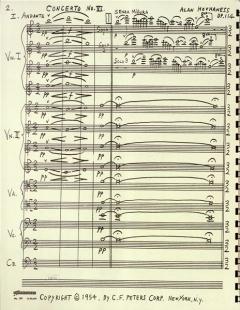 Konzert op. 114 von Alan Hovhaness für Harmonika (oder Flöte und Oboe) und Streichorchester im Alle Noten Shop kaufen (Partitur)