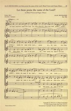 Let them praise The name Of The Lord! op. 160a (Alan Hovhaness) 