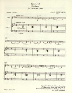 Oror op. 1 von Alan Hovhaness für Violine und Klavier im Alle Noten Shop kaufen