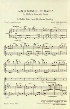 Love Songs Of Hafiz op. 33 von Alan Hovhaness 