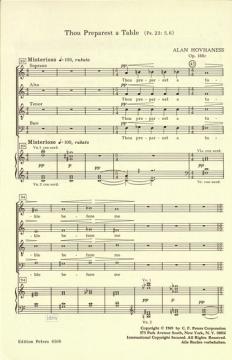 Thou Preparest A Table (Psalm 23, 5f) op. 188c (Alan Hovhaness) 