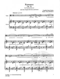 Romanze op. 36 von Camille Saint-Saëns für Viola und Klavier im Alle Noten Shop kaufen