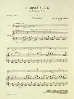 Khirgiz Suite op. 73 von Alan Hovhaness für Violine und Klavier im Alle Noten Shop kaufen