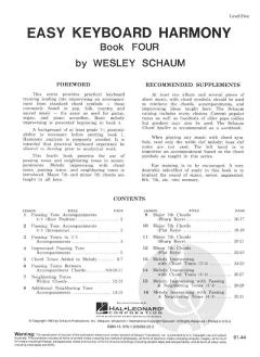 Easy Keyboard Harmony Book 4 von Wesley Schaum 